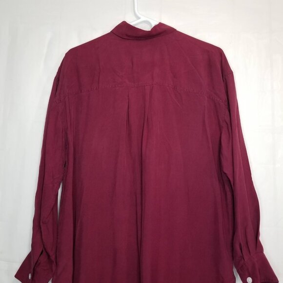 VINTAGE Banana Republic Silk Button Down Shirt wine S Safari & Travel Clothing - Picture 5 of 10